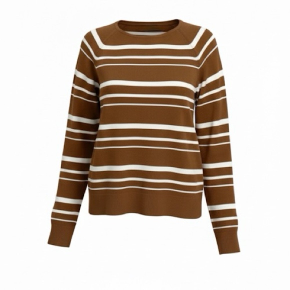 Vintage Women’s Pendleton Brown & White Stripe fine knit Sweater Xlarge Tall